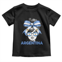 Messy Bun Argentina Pride Argentinian Girl Toddler T Shirt
