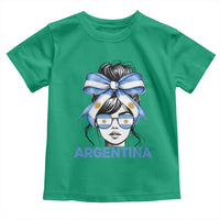 Messy Bun Argentina Pride Argentinian Girl Toddler T Shirt