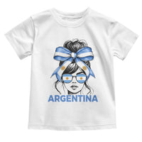 Messy Bun Argentina Pride Argentinian Girl Toddler T Shirt