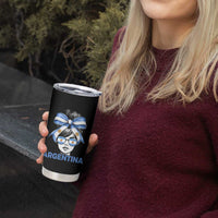 Messy Bun Argentina Pride Argentinian Girl Tumbler Cup