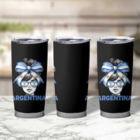 Messy Bun Argentina Pride Argentinian Girl Tumbler Cup