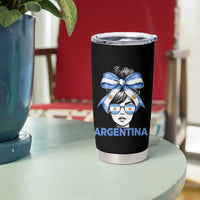Messy Bun Argentina Pride Argentinian Girl Tumbler Cup