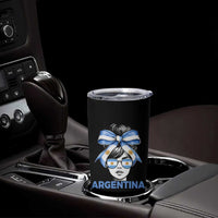 Messy Bun Argentina Pride Argentinian Girl Tumbler Cup
