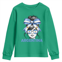 Messy Bun Argentina Pride Argentinian Girl Youth Sweatshirt