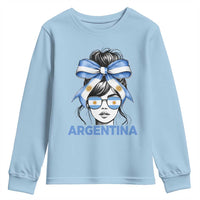 Messy Bun Argentina Pride Argentinian Girl Youth Sweatshirt