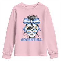 Messy Bun Argentina Pride Argentinian Girl Youth Sweatshirt
