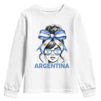 Messy Bun Argentina Pride Argentinian Girl Youth Sweatshirt