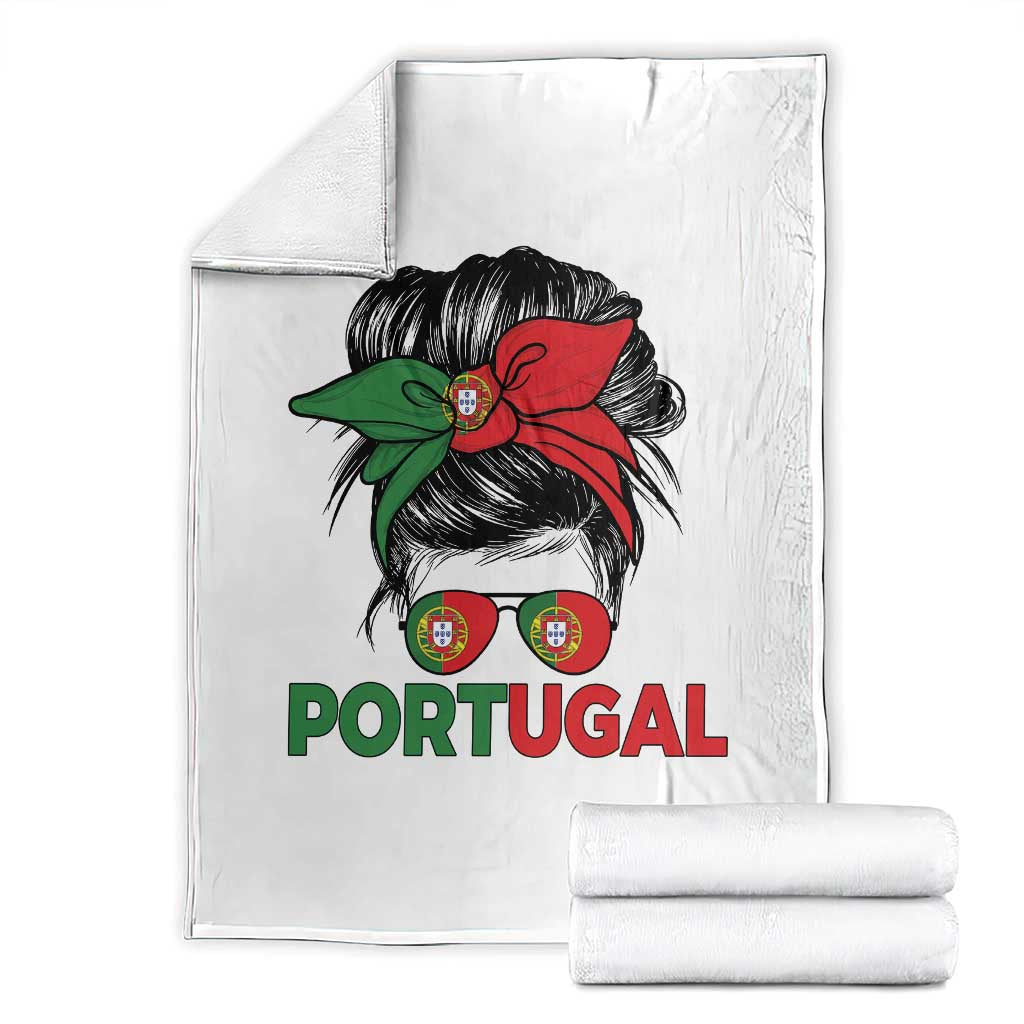 Portugal Messy Bun Girl Pride Portuguese Roots Throw Blanket