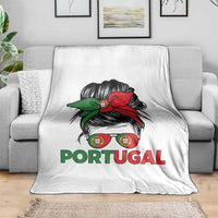 Portugal Messy Bun Girl Pride Portuguese Roots Throw Blanket