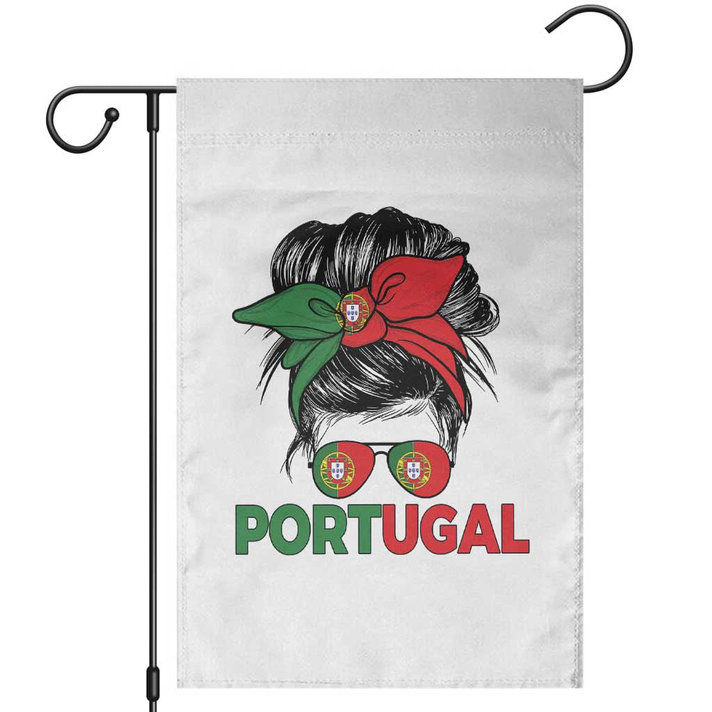 Portugal Messy Bun Girl Pride Portuguese Roots Garden Flag