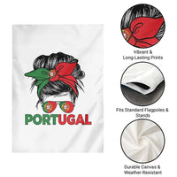 Portugal Messy Bun Girl Pride Portuguese Roots Garden Flag
