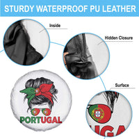 Portugal Messy Bun Girl Pride Portuguese Roots Spare Tire Cover