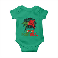 Portugal Messy Bun Girl Pride Portuguese Roots Baby Onesie