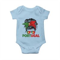 Portugal Messy Bun Girl Pride Portuguese Roots Baby Onesie