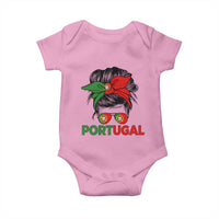Portugal Messy Bun Girl Pride Portuguese Roots Baby Onesie