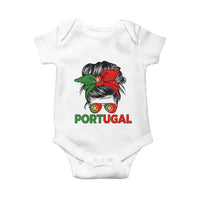 Portugal Messy Bun Girl Pride Portuguese Roots Baby Onesie
