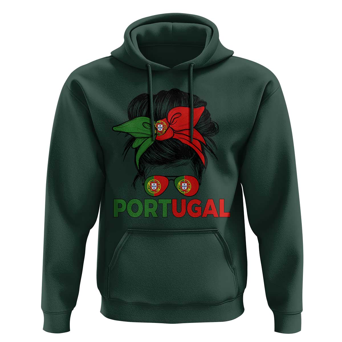 Portugal Messy Bun Girl Pride Portuguese Roots Hoodie