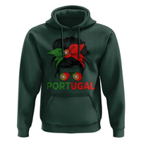 Portugal Messy Bun Girl Pride Portuguese Roots Hoodie