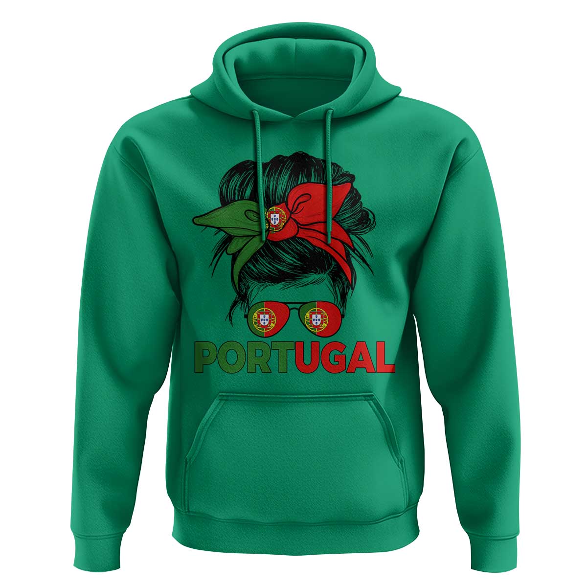 Portugal Messy Bun Girl Pride Portuguese Roots Hoodie