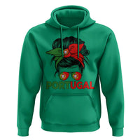 Portugal Messy Bun Girl Pride Portuguese Roots Hoodie