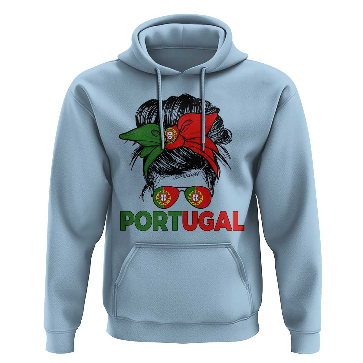 Portugal Messy Bun Girl Pride Portuguese Roots Hoodie