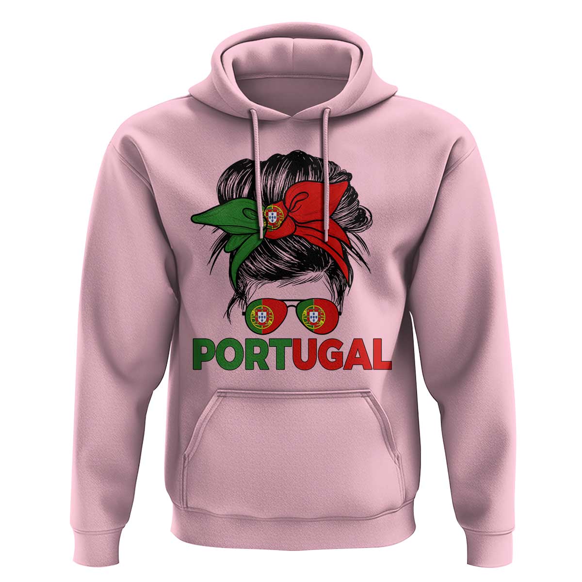 Portugal Messy Bun Girl Pride Portuguese Roots Hoodie