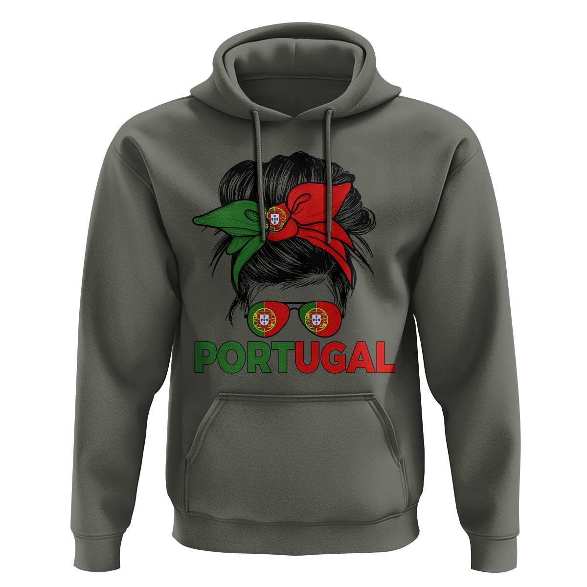 Portugal Messy Bun Girl Pride Portuguese Roots Hoodie