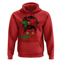 Portugal Messy Bun Girl Pride Portuguese Roots Hoodie