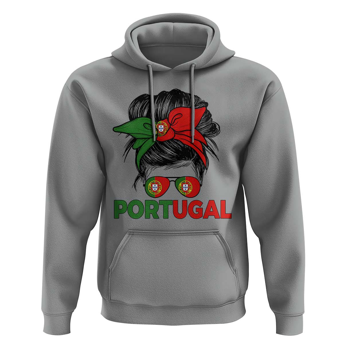 Portugal Messy Bun Girl Pride Portuguese Roots Hoodie