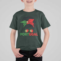 Portugal Messy Bun Girl Pride Portuguese Roots T Shirt For Kid