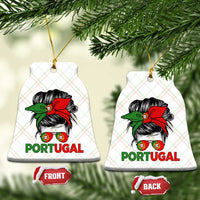 Portugal Messy Bun Girl Pride Portuguese Roots Ceramic Ornament