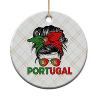 Portugal Messy Bun Girl Pride Portuguese Roots Ceramic Ornament