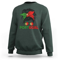 Portugal Messy Bun Girl Pride Portuguese Roots Sweatshirt