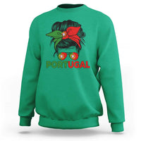 Portugal Messy Bun Girl Pride Portuguese Roots Sweatshirt