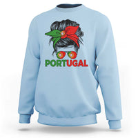 Portugal Messy Bun Girl Pride Portuguese Roots Sweatshirt