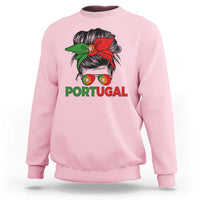 Portugal Messy Bun Girl Pride Portuguese Roots Sweatshirt