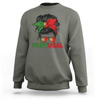 Portugal Messy Bun Girl Pride Portuguese Roots Sweatshirt