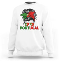 Portugal Messy Bun Girl Pride Portuguese Roots Sweatshirt
