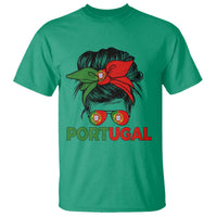 Portugal Messy Bun Girl Pride Portuguese Roots T Shirt