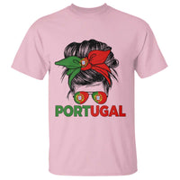 Portugal Messy Bun Girl Pride Portuguese Roots T Shirt