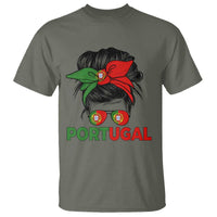 Portugal Messy Bun Girl Pride Portuguese Roots T Shirt
