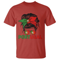 Portugal Messy Bun Girl Pride Portuguese Roots T Shirt