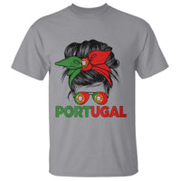 Portugal Messy Bun Girl Pride Portuguese Roots T Shirt