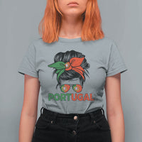 Portugal Messy Bun Girl Pride Portuguese Roots T Shirt For Women