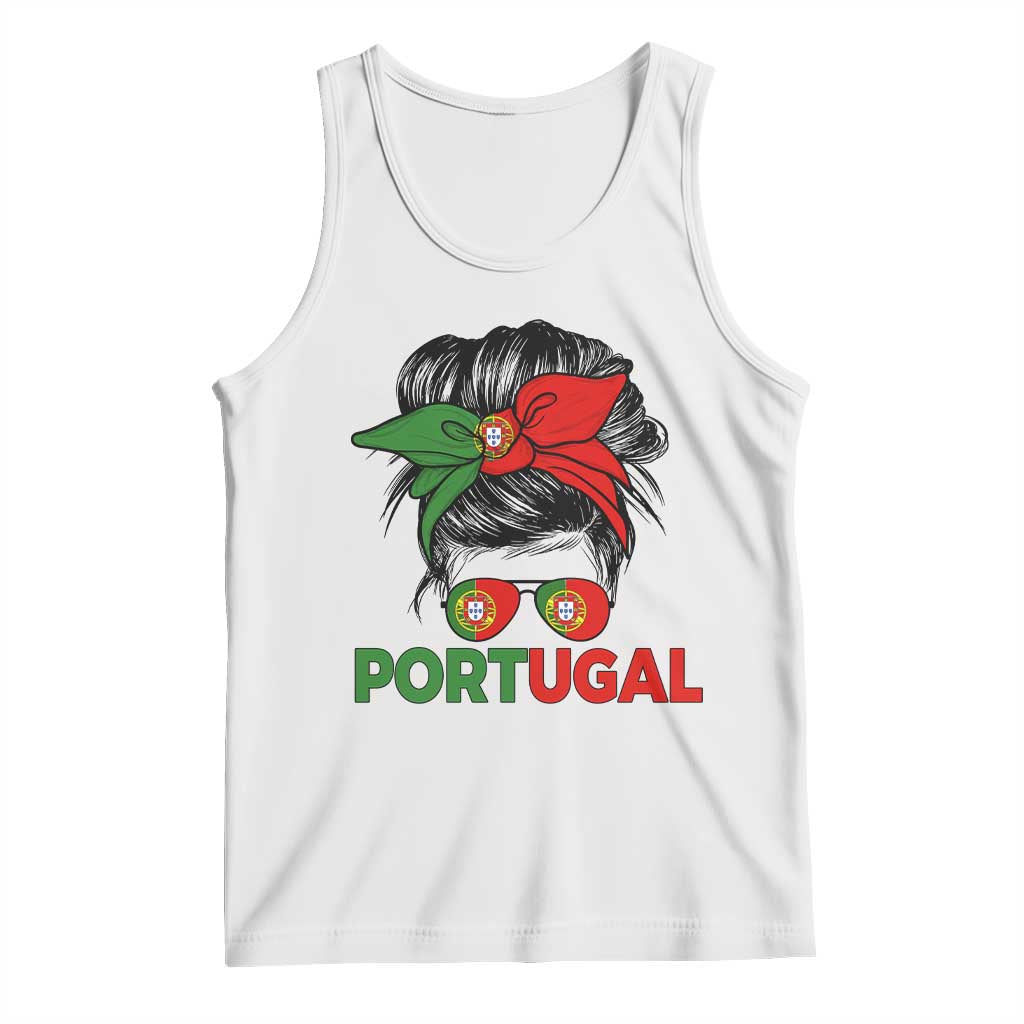Portugal Messy Bun Girl Pride Portuguese Roots Tank Top