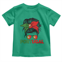 Portugal Messy Bun Girl Pride Portuguese Roots Toddler T Shirt