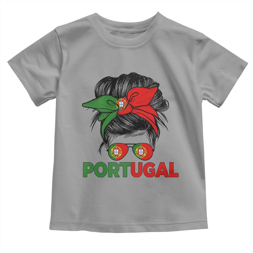 Portugal Messy Bun Girl Pride Portuguese Roots Toddler T Shirt