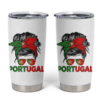 Portugal Messy Bun Girl Pride Portuguese Roots Tumbler Cup