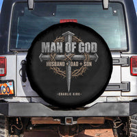 Man Of God Husband Dad Son Charlie Kirk Spare Tire Cover Vintage Christian Cross