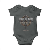 Man Of God Husband Dad Son Charlie Kirk Baby Onesie Vintage Christian Cross